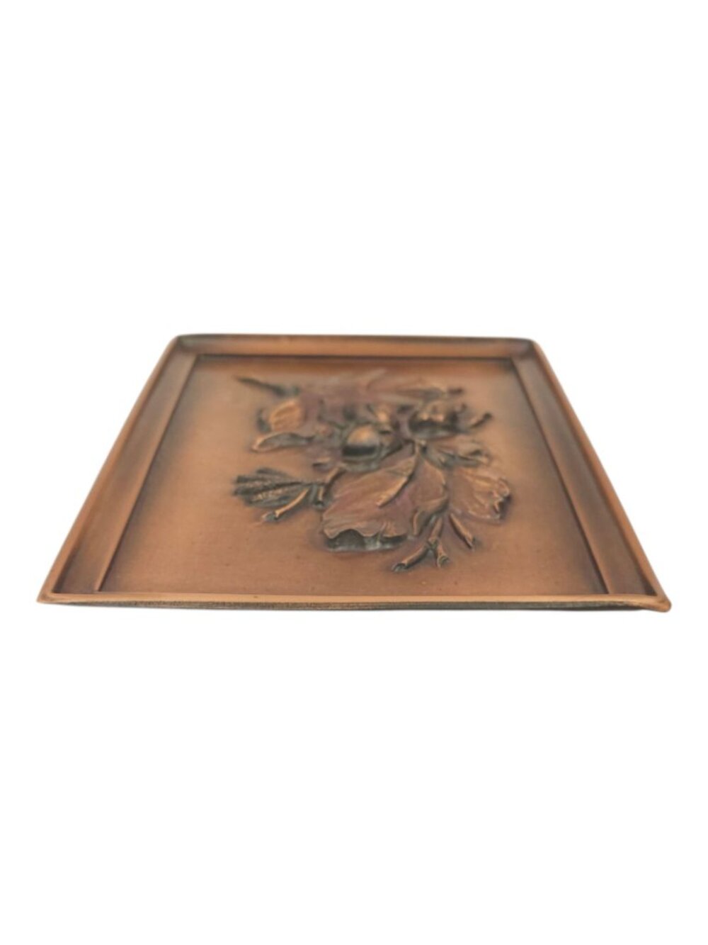 Albert Gilles Leaf Acorn Copper Wall Plaque Embossed Repousse Vintage Hanging - Picture 7 of 13